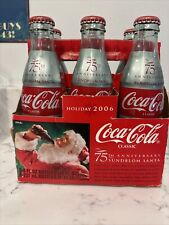 2006 Coca-Cola 75th Anniversary Sundblom Santa Holiday six pack 8oz Bottles picture
