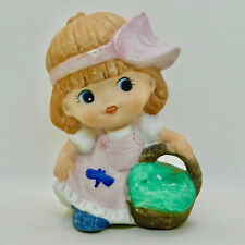 Vintage  HOMCO Handpainted Bisque Figurine - Girl with  Basket #1439 4.5