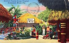 Seminole Family Group - Tropical Hobbyland - Miami Florida FL - PM 1964 Postcard picture