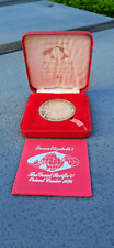 1978 Queen Elizabeth 2 Cruise Ship Solid Sterling Silver Medallion, Original Box picture