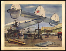 Lockheed Aircraft BOAC Constellation overhaul at Burbank print 1950s picture