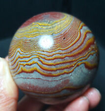 TOP 246G Natural Polished Rainbow Banded Agate Crystal Sphere Ball Healing WD826 picture