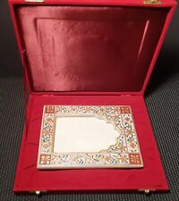 Vintage Jaipur/Rajasthan marble In Pure Gold Leaf Inlay Standing Picture Frame picture