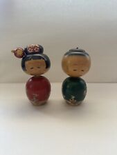 Vintage Japanese Wooden Kokeshi dolls - Signed picture
