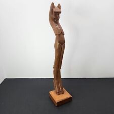Vintage Hand Carved Wood Llama Alpaca Figure Statue 12.5'' Folk Art Sculpture picture