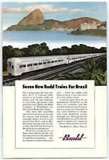 1950s BUDD LOCOMOTIVES SEVEN NEW BUDD TRAINS FOR BRAZIL FULL PAGE PRINT AD Z4278 picture