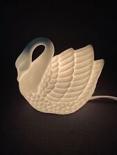 Vintage White Swan Night Light Cord With Switch ~ Works Extra Light Bulb Incl. picture