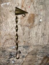 Solid Vintage Brass Hinged Candle Snuffer Cone Shaped picture