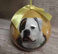 American Bulldog Christmas Ornament, Shatterproof , 3