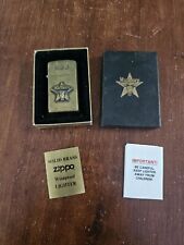 Vintage 1991 MARLBORO Zippo Lighter LONG HORN STEER STAR SOLID BRASS  Monogramed picture