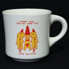 Boy Scouts VTG BSA Ceramic Mug Sunset Trail Cub Day Camp 1979 Onto Galactica Cup picture