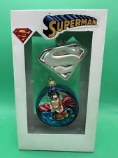 Superman Hand Crafted Glass Ornament Christmas Super Heroes Kurt Adler  New picture