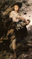 Dream-art Oil painting Ferdinand_Keller-Flora beauty girl in spring landscape  picture
