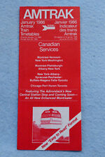 Canadian Services - Amtrak Timetable - January 1986 picture