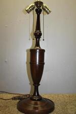 1930s English Regency Mahogany wood table Lamp with Double Lights picture