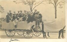 Postcard RPPC C-1910 Parade Wagon Brass Band Music Instruments 23-8852 picture