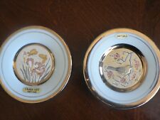 Chokin 24 kt gold plated collectible small plates, set of 2 picture