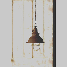 Rustic Led Hanging Light in Distressed metal  - Battery Operated picture