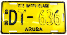 Vintage 2009 Aruba N.A. Auto License Plate Garage Man Cave Wall Decor Collector picture