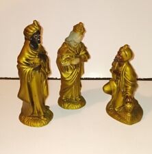 vintage Gold  3 wise men figures Made In Japan 10