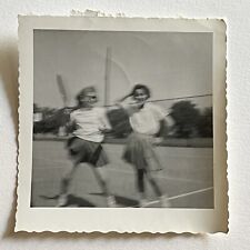 Vintage B&W Snapshot Photograph Carefree Teen Girls Dancing Blurred Abstract picture