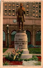 General Moses Cleaveland, Cleveland, Ohio, statue, founder, 1796, Postcard picture