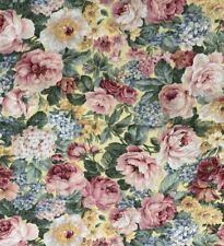 Vintage Pair Croscill Yellow & Pink Roses Floral Balloon Valances 18” x  84” picture