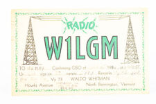 1946 Amateur Ham Radio QSL Card North Bennington Vermont W1LGM Waldo Whitman picture