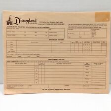 Rare 1970's Copy Of Disneyland Employment Application Anaheim California D-295  picture