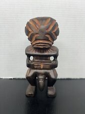 Vtg Tiki God Hawaii Wood Carved Statue Art African Fertility Unknown Man picture