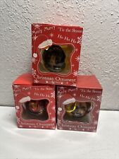 E&S Pets Christmas Ball Ornament Black DACHSHUND DOG Lot Of 3 picture