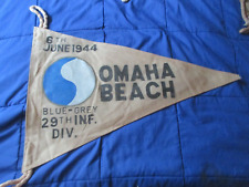 WWII US ARMY  29TH   INFANTRY DIVISION D-DAY OMAHA BEACH   BARRACKS WALL  FLAG picture