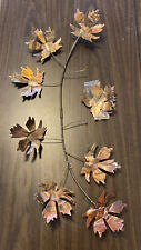 Vintage Mid Century Fall Autumn Maple Leaf Wall Art Decor Brutalist Style 2 PC picture