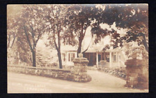 Lenox MA Massachusetts Stone Wall Lodge Vintage Real Photo Postcard RPPC picture