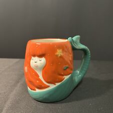 Tag Mermaid Mug 3D Red Hair Green Tail Fin Handle Coffee Tea Ceramic Mug Cup picture