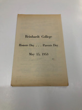 Reinhardt College 1953 Honors Day-Parents Day Program picture