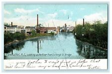1905 River from Exchange St. Bridge, Pawtucket Rhode Island, RI Postcard picture