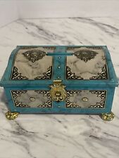 Vtg Tin Bank Blue & Gold Tone Made In Western Germany Klann Quality Ornate picture