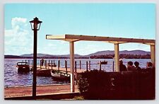 c1950s Town Park Docks Lake Winipesaukee Vtg Wolfeboro New Hampshire Postcard picture