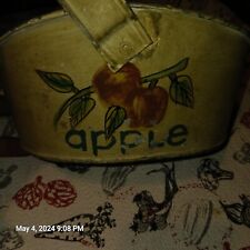 Vintage Tin Pale Hand Painted With Apple Design 8