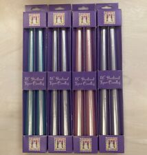 8 Easter PEARLIZED 12” TAPER CANDLES Spring Party pInk,aqua,lavender pastels NIB picture