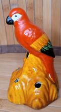 Vintage 1930s Macaw Flower Frog 5 Holes Ceramic Vibrant 35€ Cents Price Marking  picture
