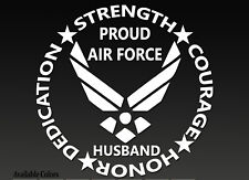 Proud Air Force Husband Vinyl Decal American Military Soldier picture