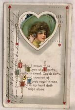 Antique Valentine Embossed Postcard Indianapolis Postmark  1912 picture