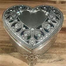 Things Remembered Swarovski Crystals Heart Shape Mirror Jewelry Trinket Box picture