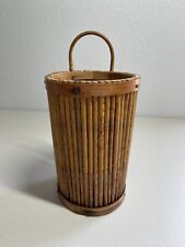 Vintage Handmade Burnt Stick Hanging Basket Polynesian Inspired Boho picture