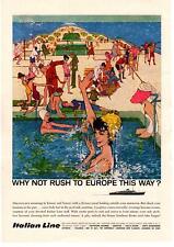 1959 Italian Line European Cruise Ships Pool Bathing Suits Swimming Cap Print Ad picture