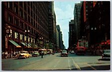 Vtg Chicago Illinois IL Downtown State Street View Old Cars 1950s Postcard picture