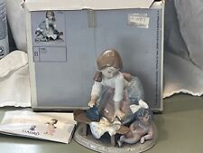 Lladro 5782 My Chores Girl with ironing board in box 1990 retireda picture