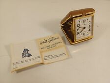 Vintage Seth Thomas Portable Travel Alarm Clock Wind Up Folding Case Brown picture